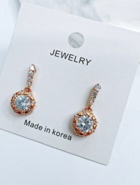 Bông bạc mạ vàng đá Zircon