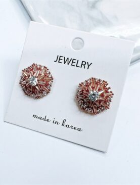 Bông bạc mạ vàng đá Zircon