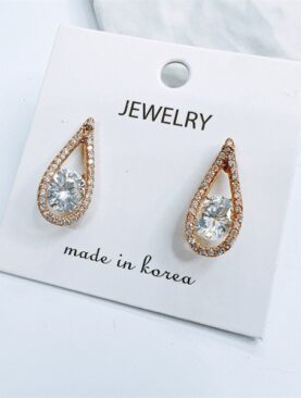 Bông bạc mạ vàng đá Zircon