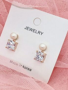 Bông Tai Đá Zircon Bạc