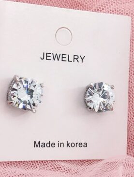 Bông Tai Đá Zircon Bạc