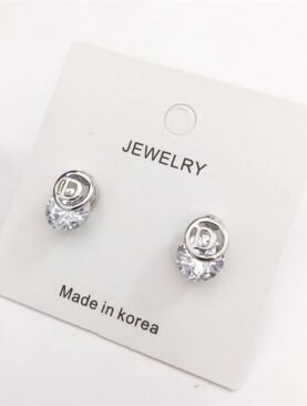 Bông Tai Đá Zircon Bạc