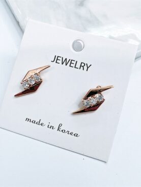 Bông bạc mạ vàng đá Zircon