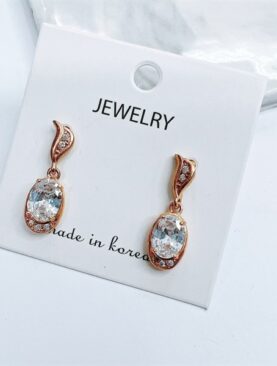 Bông bạc mạ vàng đá Zircon