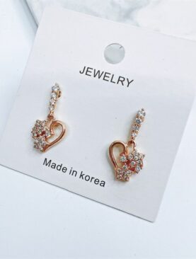 Bông bạc mạ vàng đá Zircon