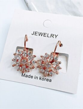 Bông bạc mạ vàng đá Zircon